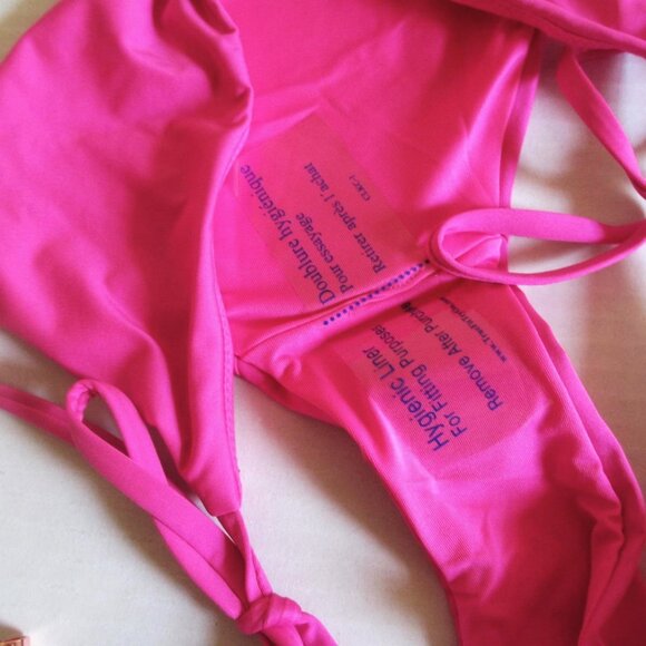 VICTORIAS SECRET Swim Side Tie Hipster Bikini Bottom Extra-Large XL Pink New - Picture 7 of 9
